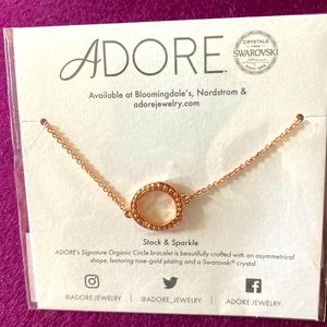 Bracelet, ADORE, Stack & Sparkle, rose-gold plating with Swarovski crystal